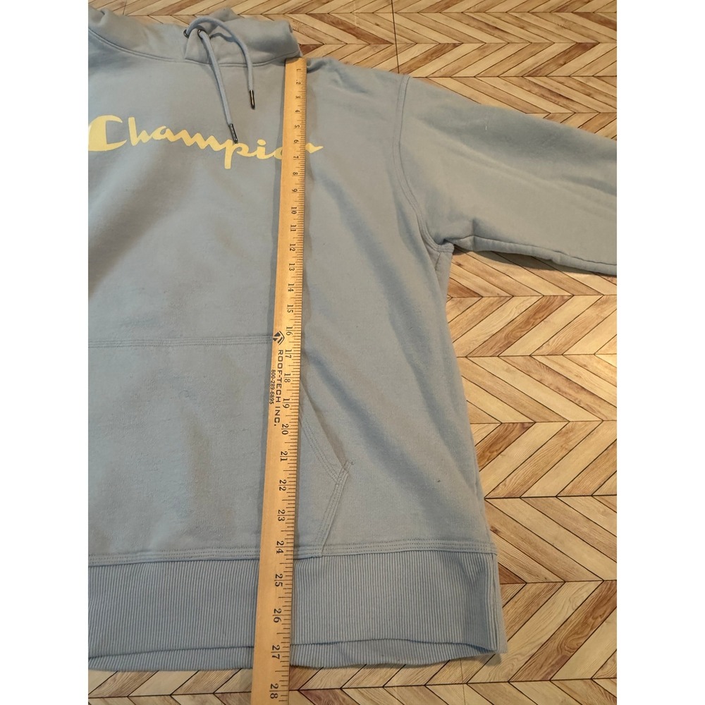 VTG Champion Mens XL Light Blue Pullover Hoodie Sweatshirt Athleticwear Pockets - Picture 10 of 11